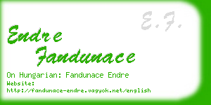 endre fandunace business card